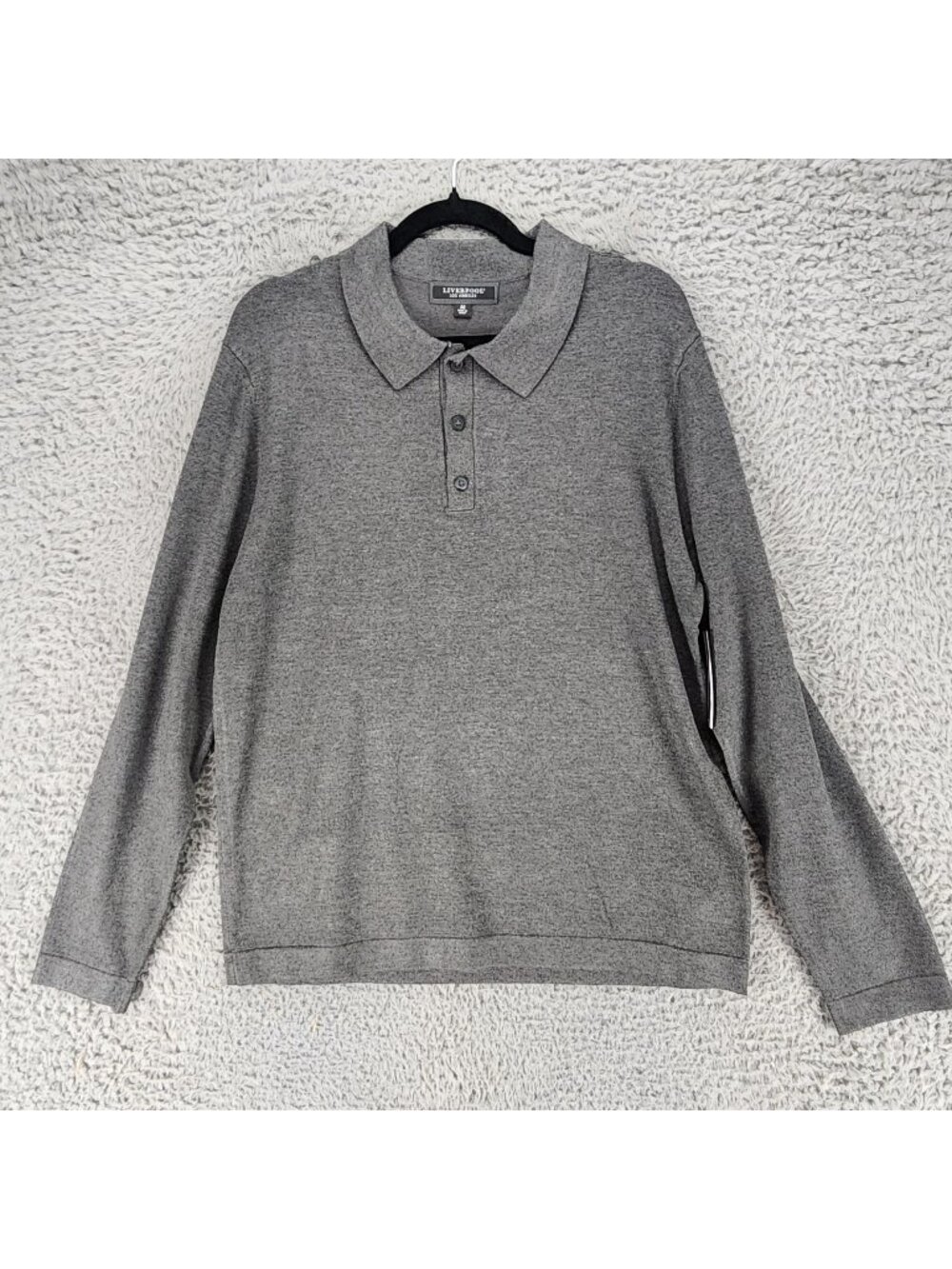 Liverpool Sweater  Mens Medium Gray Long Sleeve Collared Pullover *NWT*